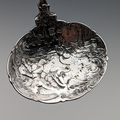 1901 年英國古董純銀茶盒湯匙 Elly Isaac Miller